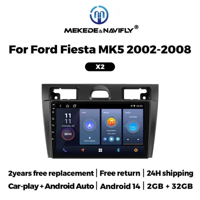 Neue 2002 android 14 auto für ford fiesta mk vi 5 mk5-Autoradio Multimedia-Player GPS Stereo Head Unit Carplay 4g WiFi intelligente systeme für autos carplay carplay für auto autoradio android auto