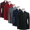Eleganter schwarzer Blazer mit chinesischem Drachen-Stickmuster für Herren, schmal geschnittene einreihige graue Anzugjacke, asiatische Größe M-6XL