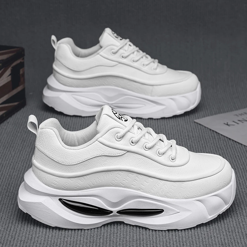 2025, neue Herrenschuhe, dicke Sohle, lässige Turnschuhe, atmungsaktiv, wasserdicht, zartes Obermaterial, verschleißfeste Sohlen, Original-Sportschuhe