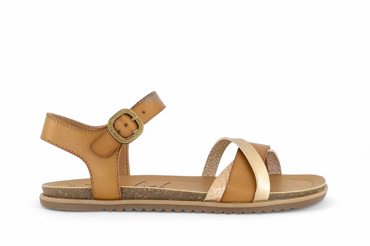 Blowfish Malibu Damen-Sandalen mit Riemchen und Schnalle, Hellbraun, Keilabsatz - Monti-B