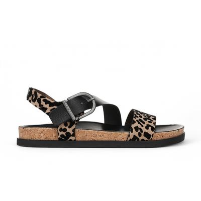 Blowfish Malibu Sandalen mit Leopardenmuster und braunem Fußbett für Damen – Lance Image