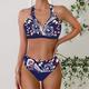 Per donna Costumi da bagno Bikini Tankini Due pezzi Birichino Costume da bagno A V scollato Push-Up Lavorato a maglia Vacanza Tropicale Floreale Blocco di colori Tuffo Senza Maniche Costumi da bagno