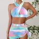 Per donna Costumi da bagno Bikini Due pezzi Birichino Costume da bagno Push-Up Lavorato a maglia Vacanza Tropicale Floreale Blocco di colori All'americana Senza Maniche Costumi da bagno
