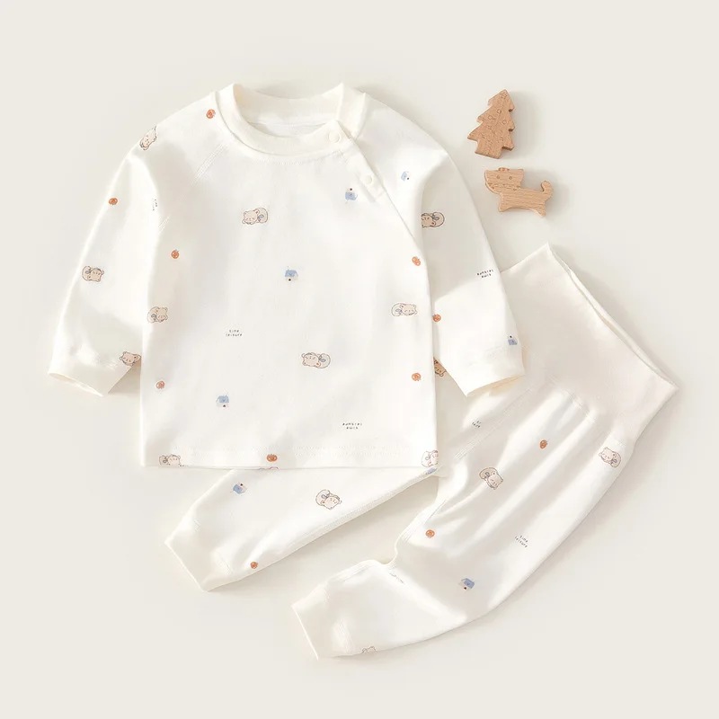 MILANCEL-Ensemble de pyjamas taille haute sans couture pour bébé, vêtements de maison de dessin animé pour bébé, sous-vêtements imbibés pour tout-petits, vêtements de nuit d