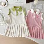 2025 enfants robe printemps été col rabattu enfants vêtements mode enfant en bas âge bébé filles