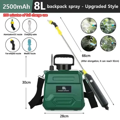 High-Pressure Agricultural Sprayer Lithium Battery 8L Backpack Pesticide Sprayer New Disinfection
