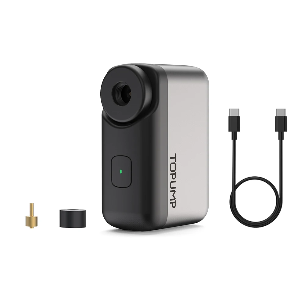 TOPUMP TB2 Electric Mini Pump for Bike Cordless Tire Inflator 450mAh 7.4V Battery 120PSI Max Schrader Presta Tires