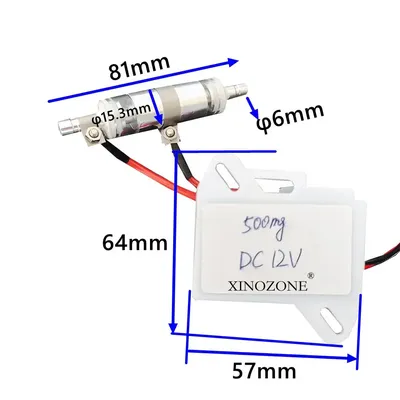 DC12V 500mg/h Ozone Generator Ozonator for Air and Water Purifiying Household Ozone Quartz ozone
