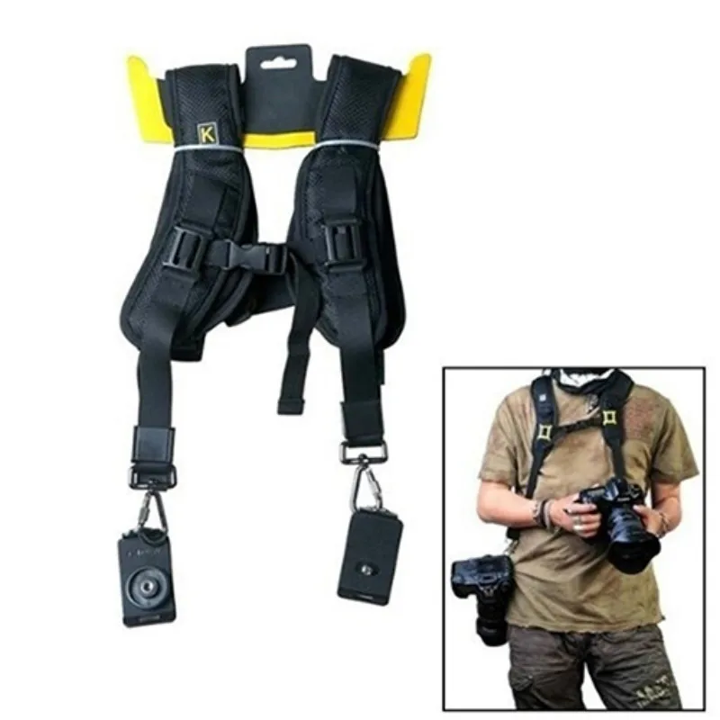Doppia doppia tracolla portatile tracolla per fotocamera regolazione rapida della cinghia della fotocamera dell
