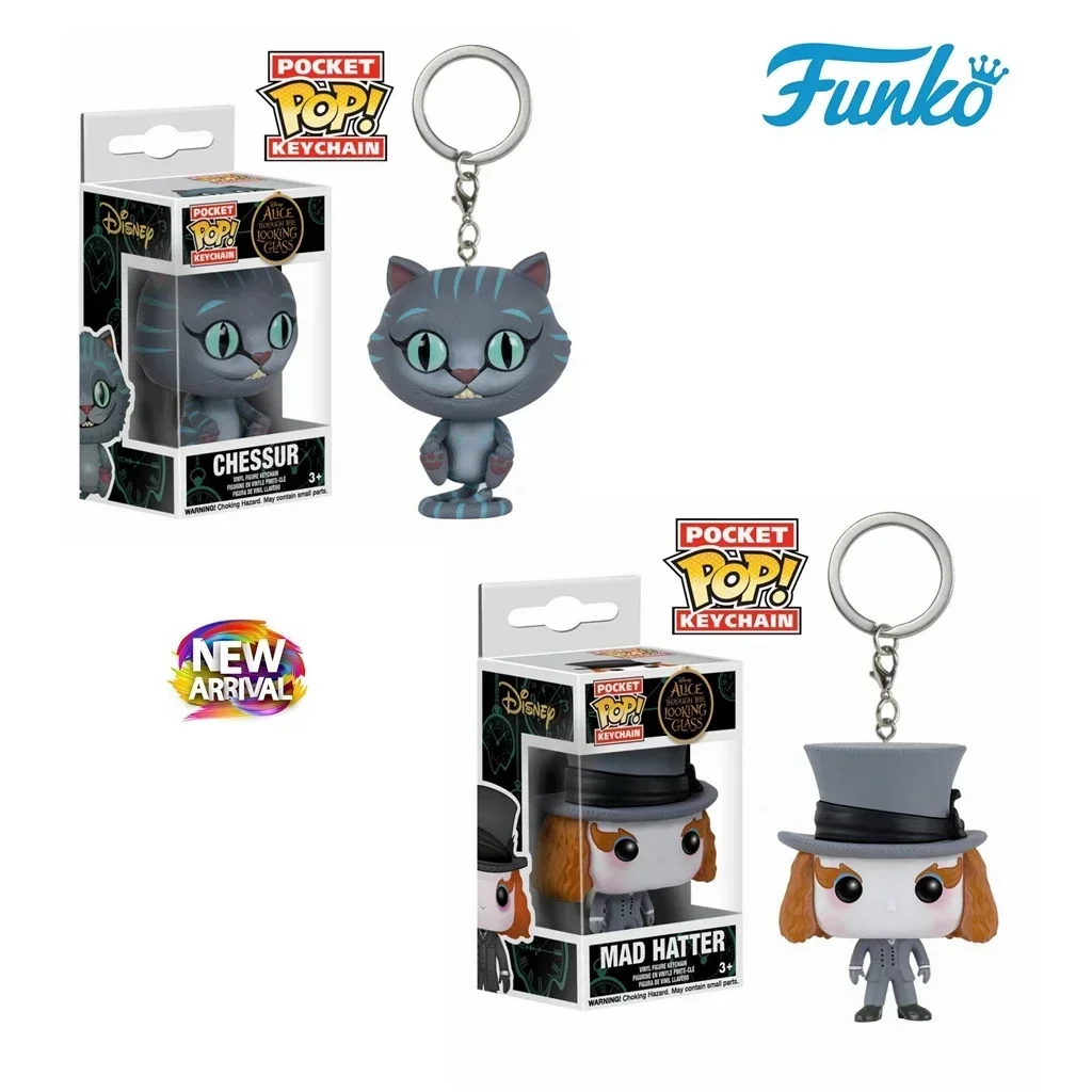 Funko DISNEY Film Alice nel Paese delle Meraviglie Scacchi Gatto Cappellaio Pazzo Figura in Vinile Portachiavi Figure Giocattolo Modello Giocattoli Tasca Pop Portachiavi
