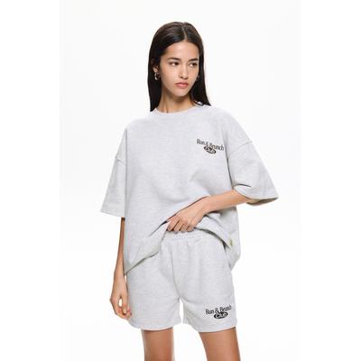 'Run & Brunch Club' Tracksuit Shorts