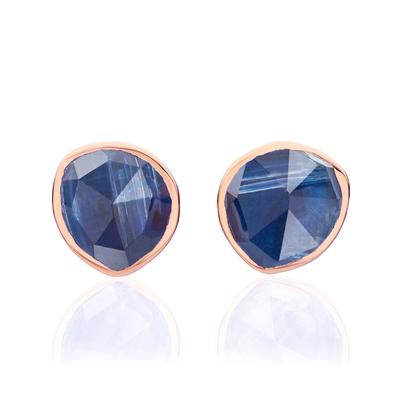 Rose Gold Siren Gemstone Stud Earrings Kyanite