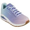 Sneaker SKECHERS "UNO 2 OMBRE AWAY", Damen, Gr. 41, blau (blau kombiniert), Lederimitat, sportlich, Schuhe Modernsneaker Sneaker low, in leuchtender Farbkombi, Freizeitschuh, Halbschuh, Schnürschuh, Topseller