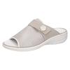 Pantolette WALDLÄUFER "HERIA", Damen, Gr. 7,5 (41), grau (hellgrau), Textil, Nubukleder, metallic, klassisch, Schuhe, Bequemschuh, Hausschuh, Sommerschuh in Komfortweite H=sehr weit