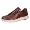 Sneaker WALDLÄUFER "Heiko", Herren, Gr. 10 (44,5), braun (cognac, blau), Nappaleder, Nubukleder, kontrastfarbene Details, casual, Schuhe, in Schuhweite H (= sehr weit), Freizeitschuh, Halbschuh, Schnürschuh