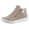 Sneakerboots ARA "ROM", Damen, Gr. 6 (39), beige (beige, silberfarben), Veloursleder, Glattleder, sportlich, Schuhe, High Top Sneaker, Schnürboots in Weite G (= weit)