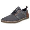 Slip-On Sneaker RIEKER, Herren, Gr. 44, grau (grau, braun), Textil, Lederimitat, casual, Schuhe, Schlupfschuh, Slipper, Freizeitschuh, elastischer Einstieg, Gummizug
