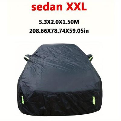 TEMU Universal Suv/sedan Full Car Covers Outdoor Sun Snow Protection Uv Car Zipper Design Black Car Case Cover S-xxl Image