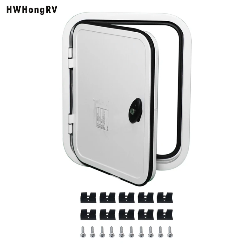 HWHONGRV Wohnmobil-Tür – Wohnmobil-Tür – 50 x 40 cm, Wohnmobil-Gepäck-Eingangstür mit 2 Schlüsseln für Boot, Wohnmobil, Wohnwagen, Anhänger