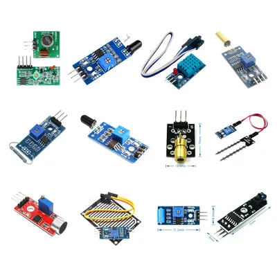 Raspberry pi 2 3 das sensor modul paket hc-sr04 501 dht11 ds3231 KY-008 schall regen boden sensor Image