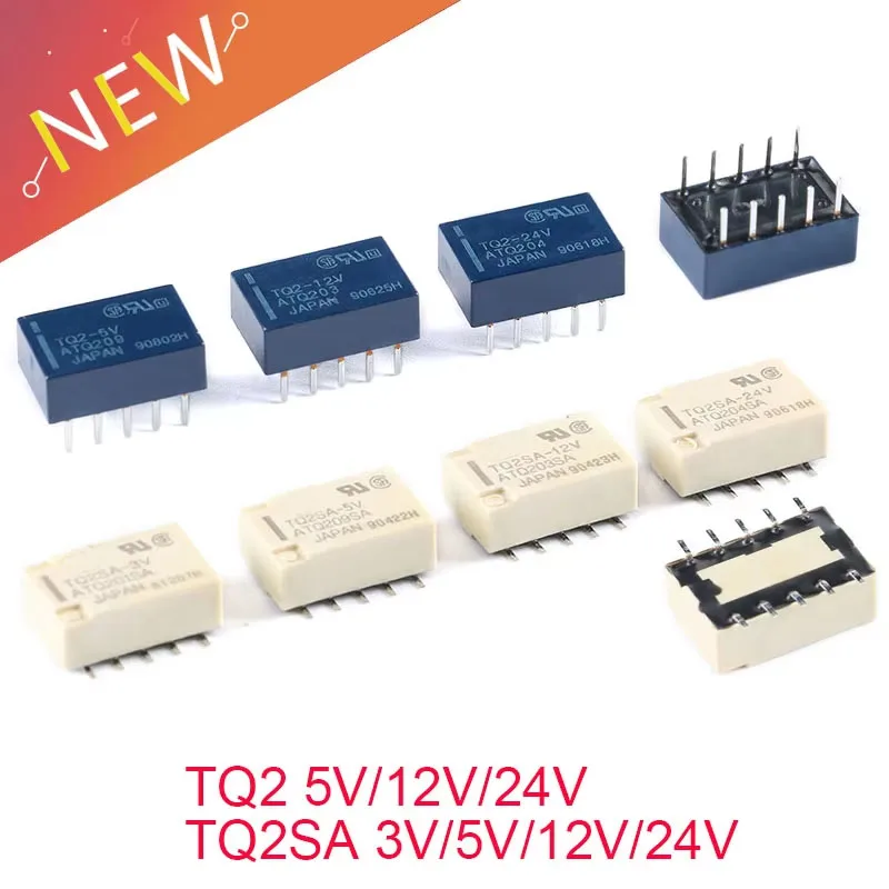 5 Stück/1 Stück Signalrelais 1A TQ2 5V 12V 24V TQ2-5V TQ2-12V TQ2-24V TQ2SA 3V 5V 12V 24V ATQ201SA ATQ209 Relais mit 10 Pins Image