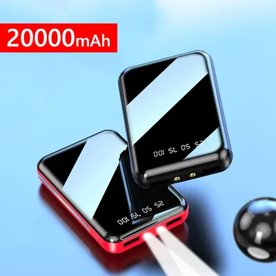 20000 mAh Mini Power Bank für iPhone 15 13 X Samsung S23 Huawei Xiaomi Poverbank Tragbares Ladegerät Externer Akku Powerbank