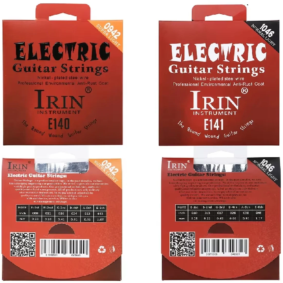 IRIN 6-saitige E-Gitarrensaiten, Kohlenstofflegierung + Nickelstahl, gewundene Gitarrensaiten, 1–6-saitiges Set, Gitarrenzubehör Image
