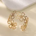 Vintage 316L Edelstahl Gold Farbe Blume Armband Für Frauen Mode Offene Manschette Armbänder Armreif Partei Schmuck Geschenk 2025