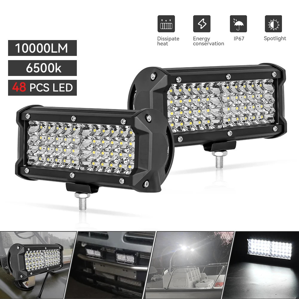 Auto-Arbeitslicht, LED, Offroad, 4 x 4 Scheinwerfer, Nebelscheinwerfer, Dioden-Scheinwerfer, SUV, ATV, Traktor, Boot, LKW, Bagger, Lichtleiste, 12 V, 24 V
