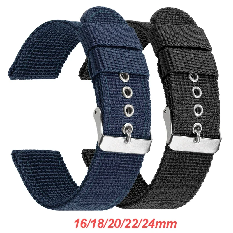 16mm 18mm 20mm 22mm 24mm Canvas Armband für Casio Soft bequemes Nylon Armband Universal Ersatz Armband für Seiko Image