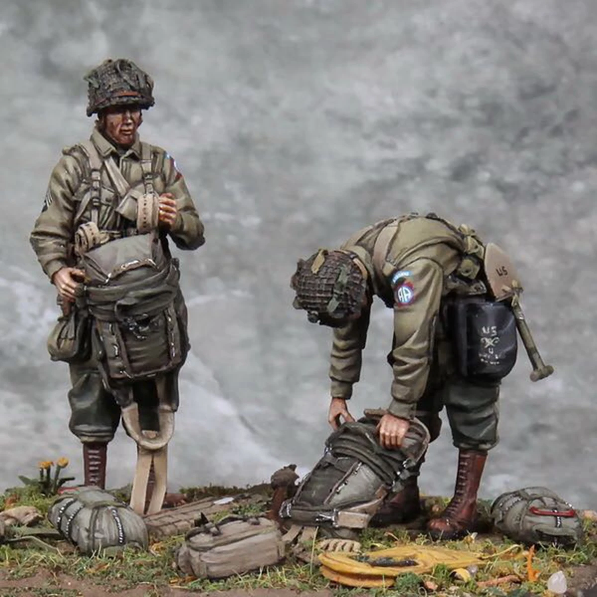 1/35 Harz Figur unbemalt Modell Kit, militärisches Thema, unmontiert und unbemalt gk Image