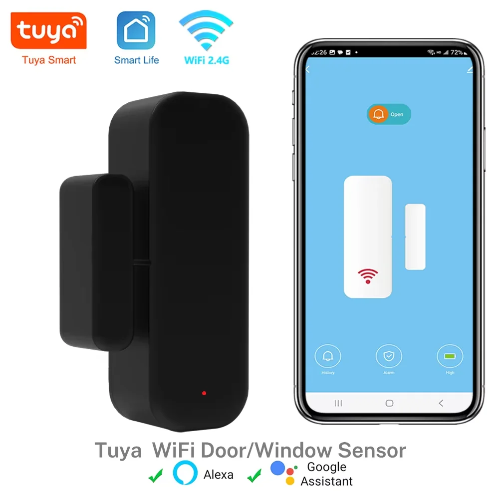 Tür Sensor Tuya WiFi Fenster Sensor Smart Home Drahtlose Tür Detektor Smart Leben APP Fernbedienung für Alexa Google Hause Image