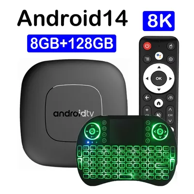 Smart TV Box 8GB 128GB Android 14 ATV Allwinner H313 Google Assistant 8K Video 4k HDR10 Media Player