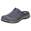 Clog RIEKER, Damen, Gr. 41, blau (nachtblau), Lederimitat, unifarben, casual, Schuhe, Schlupfschuh, Hausschuh, Sommerschuh mit Perforation, Topseller