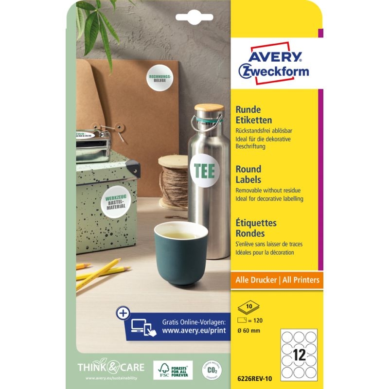 AVERY Zweckform Kennzeichnungs-Etiketten, Durchmesser: 30 mm Image