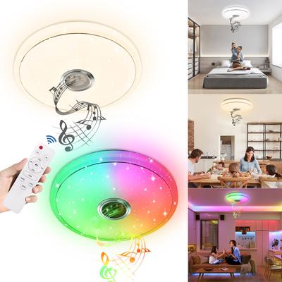 TEMU 36w/48w Led Ceiling Light, Dimmable, Rgb Ceiling Light With Remote Control, Music Light, Ip44 Rating, Ceiling Lights And Remote Image