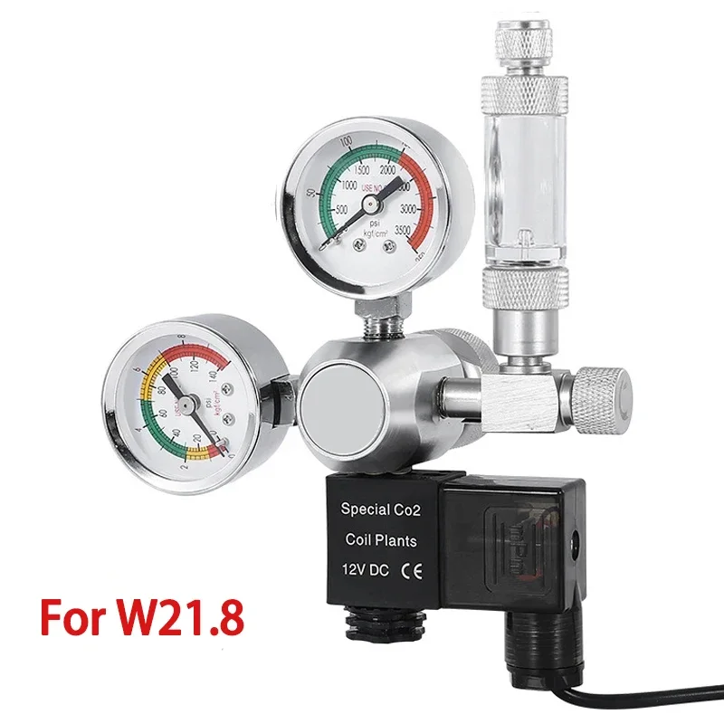 W 1, 5 CO2-Druckregler Aquarium Aquarium Reduzier ventil Doppel anzeige Blasens ch reiber Magnet magnetventil Kit Image