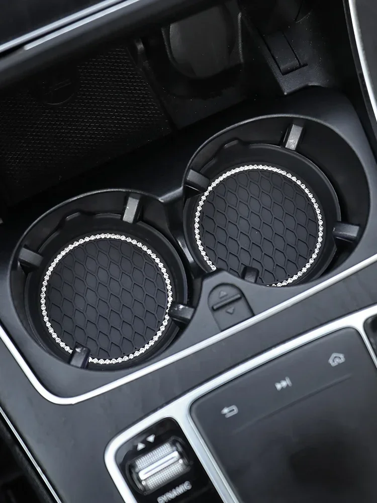 2 Stück Auto Wasser becher Kissen, Auto Lagerung, Anti-Rutsch-Kissen-Set, Diamant Auto Innenraum Image