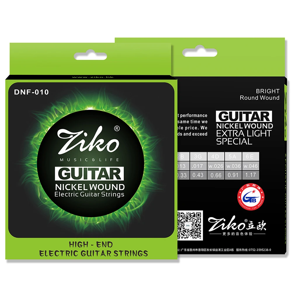Ziko DNF-010 E-Gitarre String snickel Wunde Hexangon Legierung Kern Gitarren saite E-Gitarre Saiten teile Zubehör Image