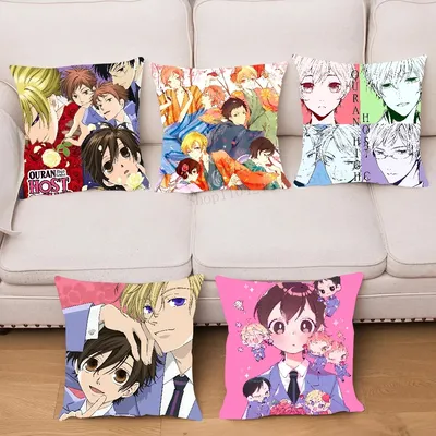 Ouran High School Host Club Anime Kissenbezug Quadratisches Kissen Schlafzimmer Sofa Freizeit Image
