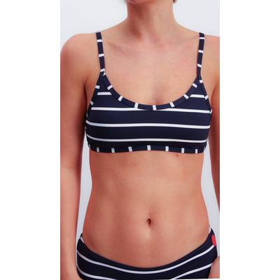 Bustier-Bikini-Top JOOP "JEANS Easy Summer", Damen, Gr. 40, N-Gr, navy aop, Microfaser, Obermaterial: 83% Polyamid, 17% Elasthan, gestreift, modisch, Bikini-Oberteile, im lässigen Streifen-Design, herausnehmbare Pads Image