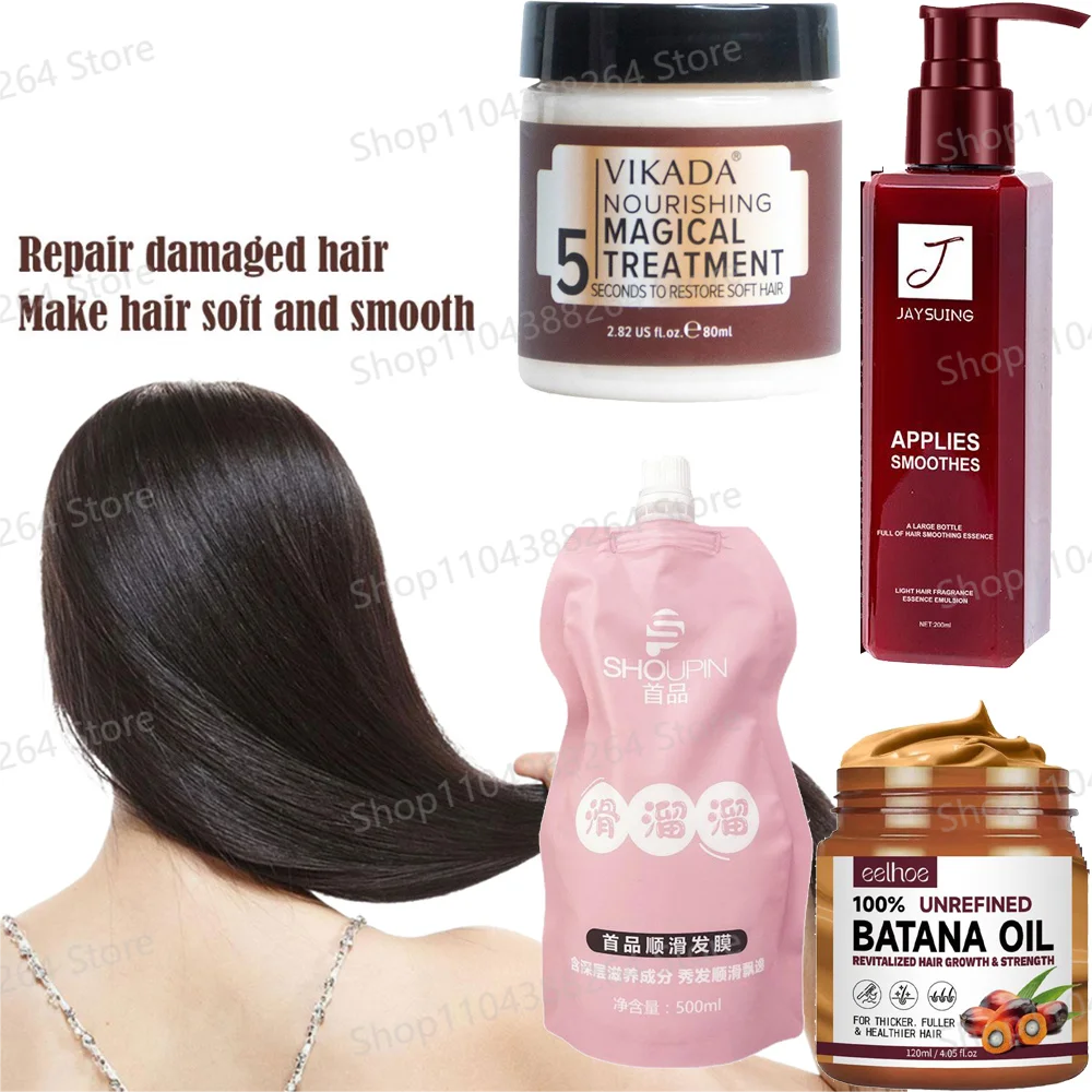 Batana Oil Haarspülung, Haarmaske, glättende Leave-in-Conditioner, nährend, feuchtigkeitsspendend, Aminosäure-Essenz, Anti-Trocken-Frizzy-Hai Image