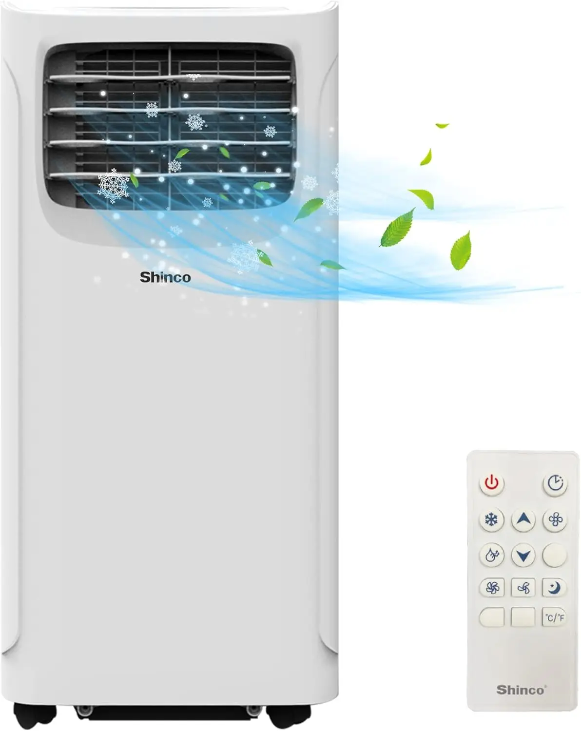 SHINCO Mobile Klimaanlage mit Abluftschlauch, 9000 BTU, 2,6 kW, Kühlung, Lüftung und Entfeuchtung, mobile Klimaanlage Image