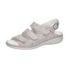 Sandale WALDLÄUFER "GUNNA", Damen, Gr. 4,5 (37,5), hellgrau multicolor, Veloursleder, metallic, klassisch, Schuhe, Klettschuh, Riemchensandalette, Sommerschuh in Bequemweite G