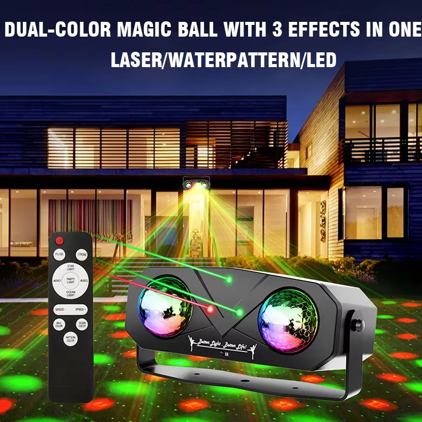 Bühne Led-leuchten Dual Kopf Magic Ball Licht Sternen Himmel Laser Licht DJ Beleuchtung Mit Fernbedienung für KTV Bar Hochzeit Geburtstag Party Image