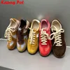 Kuh Wildleder Lace Up Süße Frühling Flache Schuhe Größe 35-40 Casual Turnschuhe Schuhe Plattform