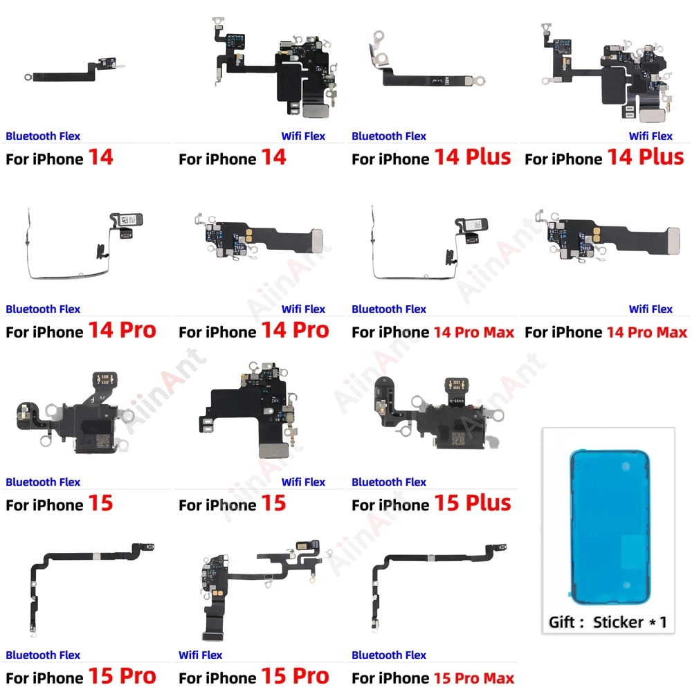 100 % Test Bluetooth GPS Mobilfunkantenne NFC WI-FI Signal Wifi Flexkabel für iPhone 14 15 Pro Max Plus Mini mit Aufkleber Image