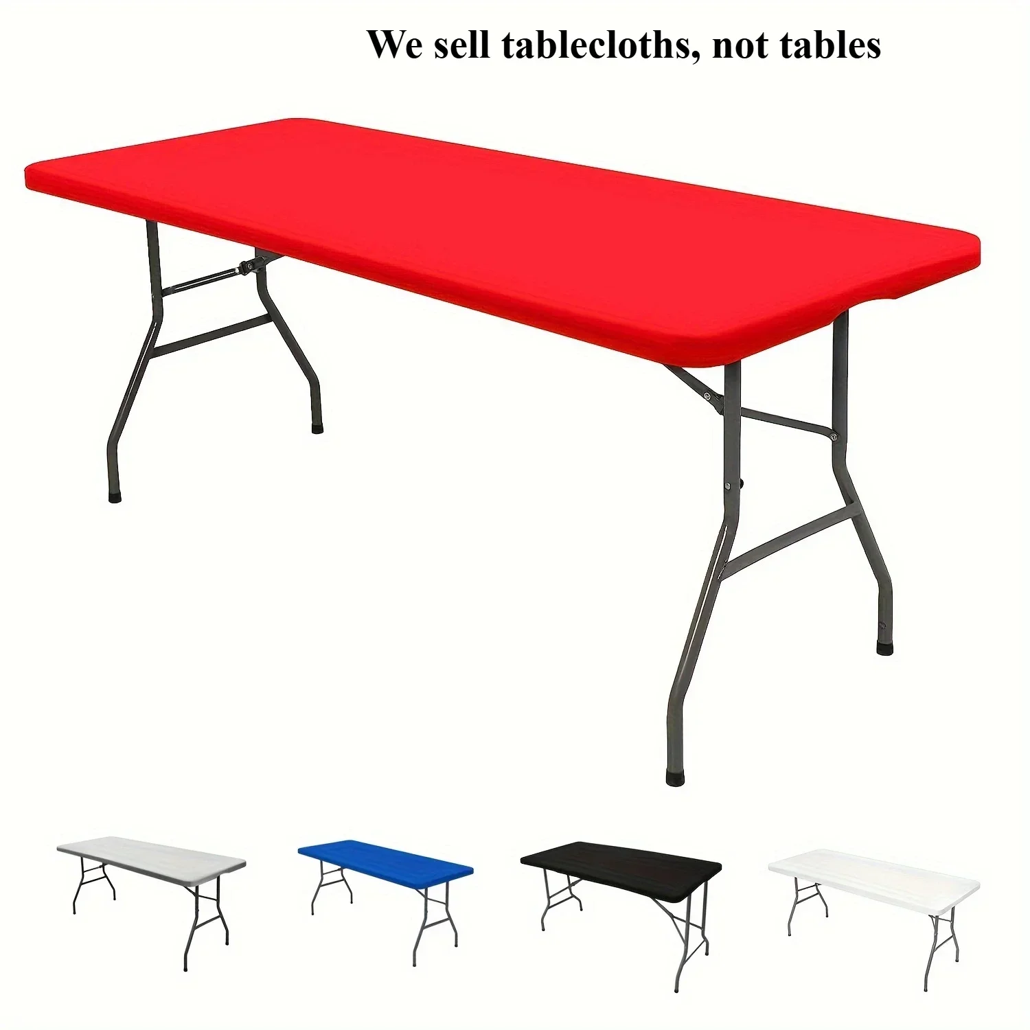 Rechteckige, elastische, universelle Tischdecke aus Polyester, Schutzhülle für Heimpartys, Bankette, Picknicks, Hochzeitsdekorationen Image