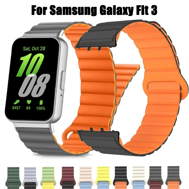 Magnetisches Sportarmband für Samsung Galaxy Fit 3, Smartwatch, Silikonarmband für Samsung Galaxy Fit3, Armband-Zubehör, Correa Image