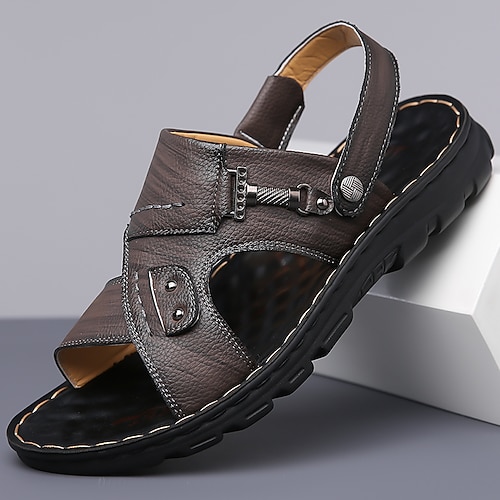 Stilvolle Herrensandalen mit Schnallenverschluss und strapazierfähiger Sohle, geeignet für Sommerveranstaltungen und den täglichen Gebrauch Image